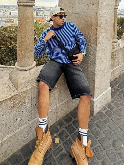 Collusion unisex fluffy striped crew neck jumper in blue