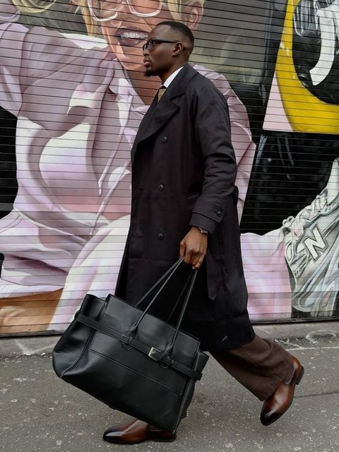 ASOS DESIGN oversized trench coat in black