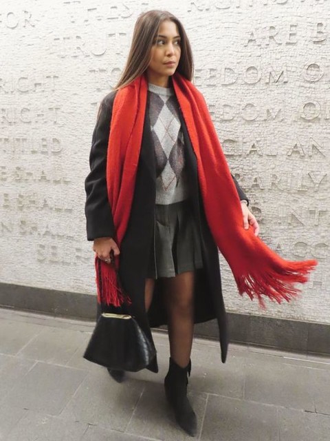 ASOS DESIGN pleated mini skirt in gray plaid