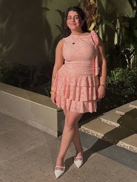 ASOS DESIGN sleeveless with tie detail devore mini dress with ruffles in light pink