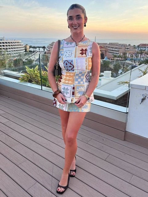 ASOS DESIGN linen blend longline top in tile print - part of a set