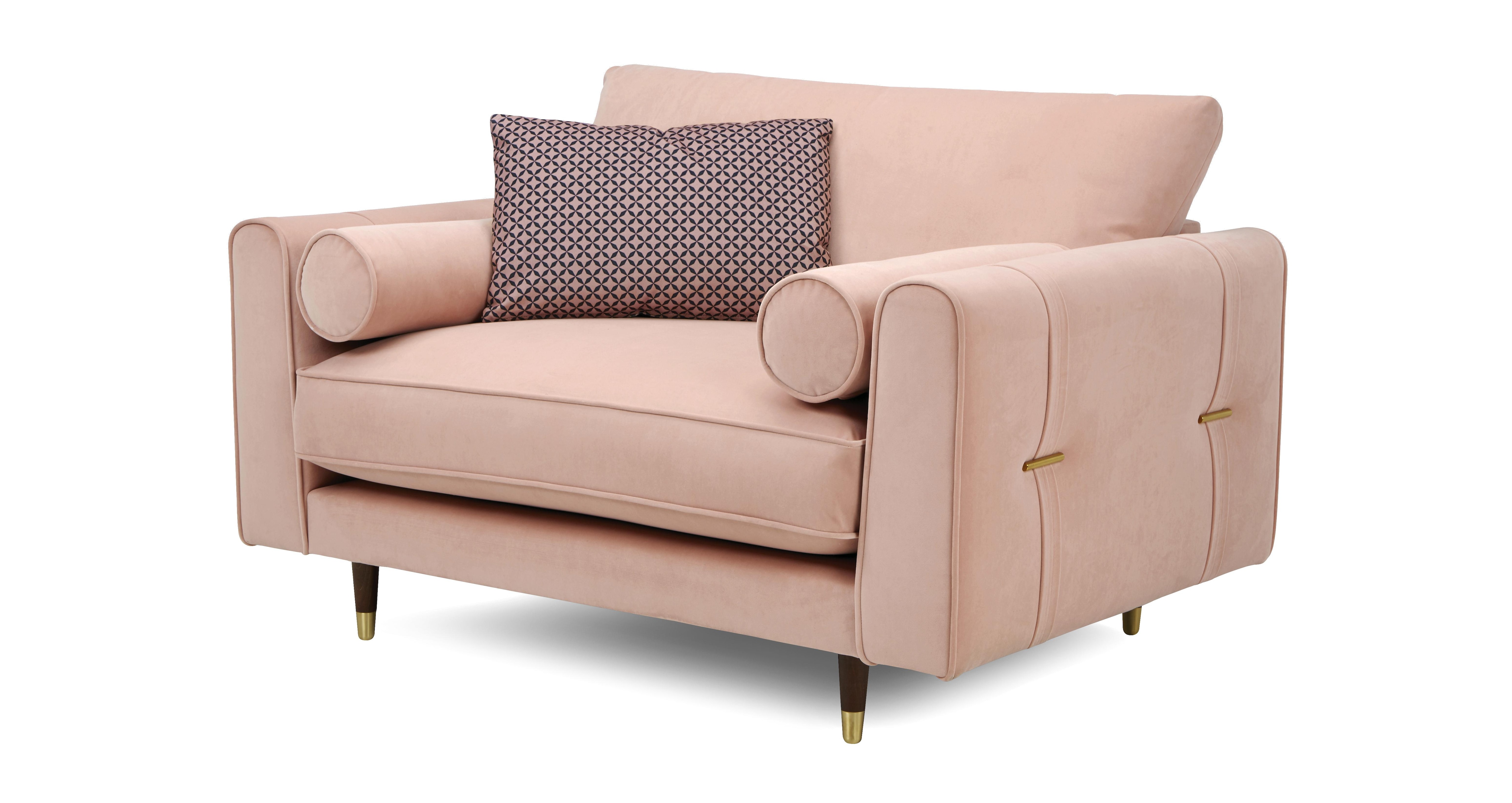 Laura Ashley Chaise Lounge Highgate Velvet Cuddler Sofa