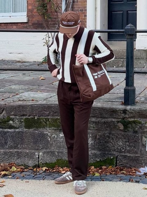 New Balance canvas tote bag in off white and burgundy