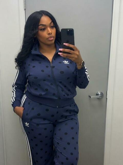 adidas SATIN POLKA DOTS TT Track Top - Black | Free Shipping with
