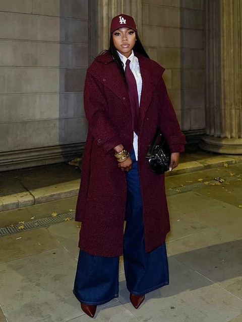 ASOS DESIGN cosy longline formal coat in burgundy