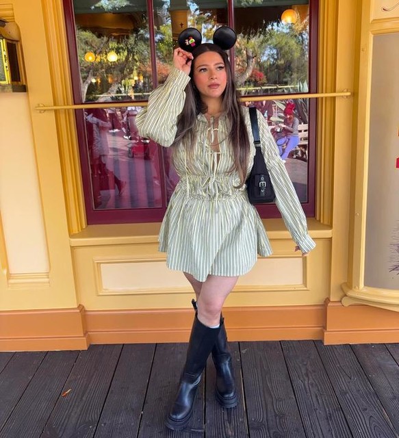 COLLUSION shirred tie detail shirt dress in yellow stripes