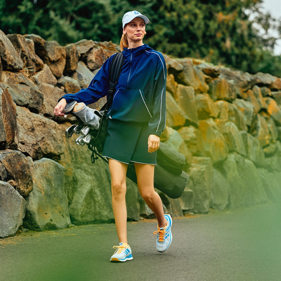 adidas ULTIMATE365 SEERSUCKER QUARTER-ZIP JACKET - Blue | Free
