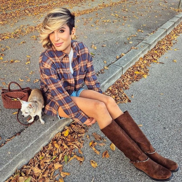 ASOS DESIGN Cole flat riding knee boots in chocolate suedette with trim