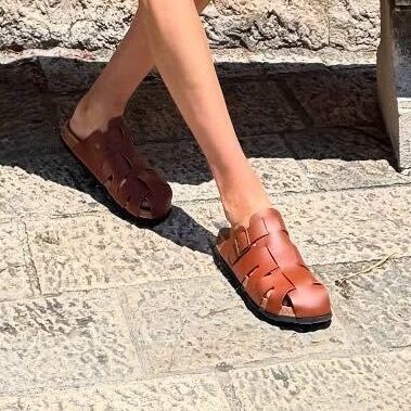 SEQWL RB fisherman sandals in PU Tan