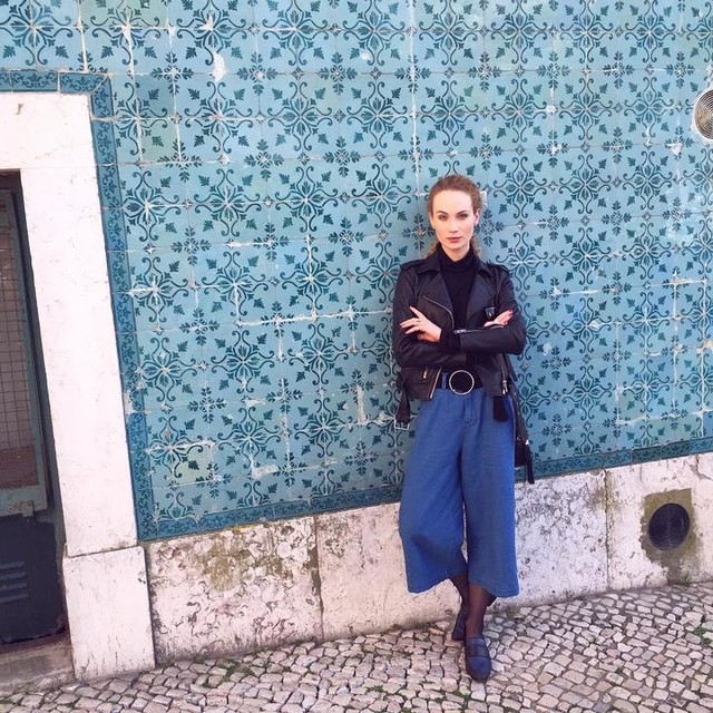 Aneta Amelia Klejnowska - Cazadora biker de cuero Balfern