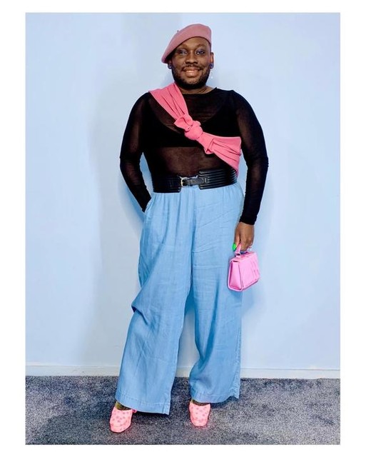 Tencel® Blue Belted Wide Leg Trousers 