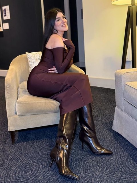 ASOS DESIGN bandage off shoulder long sleeve midi dress in plum