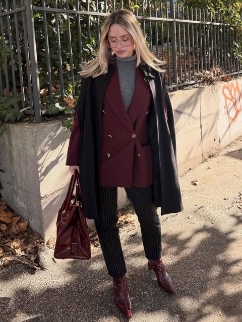 Topshop Pearl pointed toe ankle boots in burgundy eel