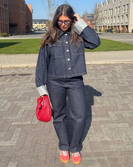 adidas Originals Gazelle Indoor trainers in red and cream crochet