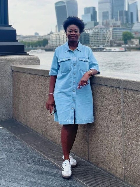 ONLY short sleeve denim dress in light wash blue