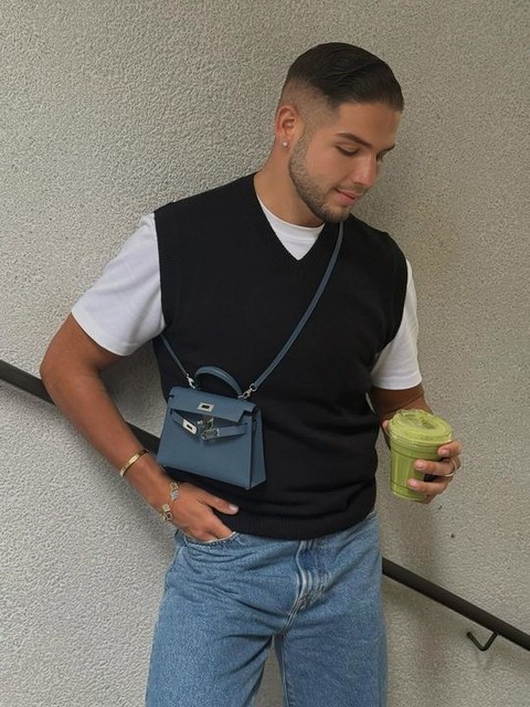 ASOS DESIGN relaxed knitted vest in black