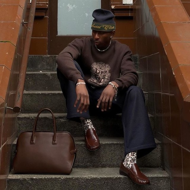 ASOS DESIGN penny loafers in brown leather with ruching