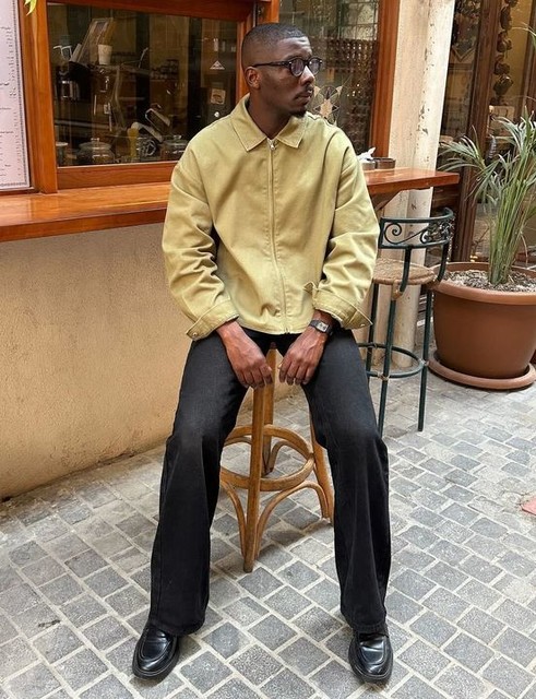 ASOS DESIGN lightweight harrington in stone