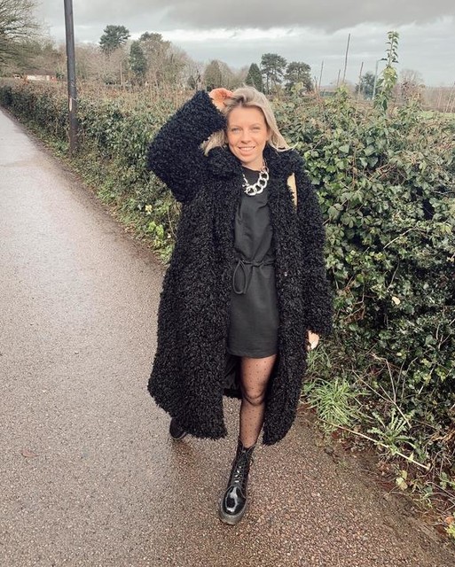 black shaggy coat