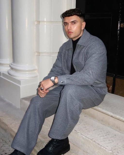 Bershka Boxy fit overshirt with zip in grey