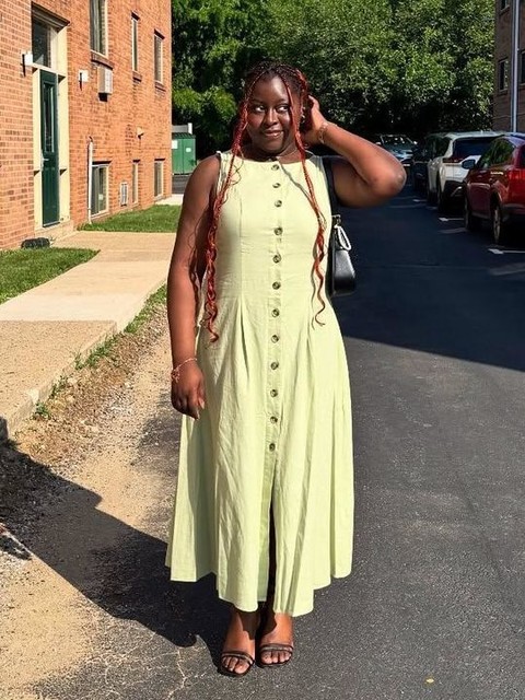 ASOS DESIGN Petite slash neck button down waistcoat midi dress sage