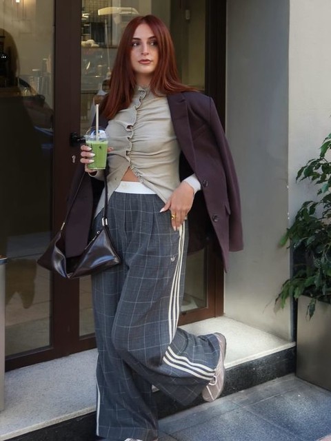 adidas Originals x ASOS tailored track pants in grey check