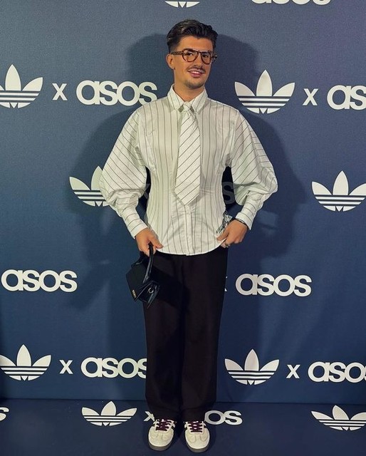 ASOS DESIGN cinched tie detail shirt in stripe