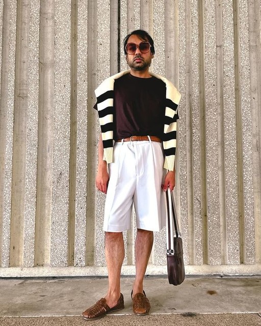 ASOS DESIGN smart oversized bermuda linen blend shorts in ecru