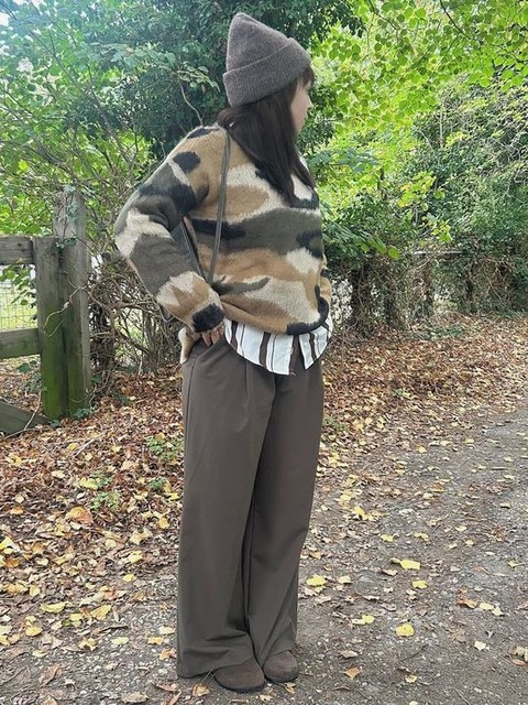 The Ragged Priest oversized knitted jumper in camo print