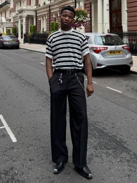 ASOS DESIGN cuban heel western chelsea boots in black faux leather with silver toe cap