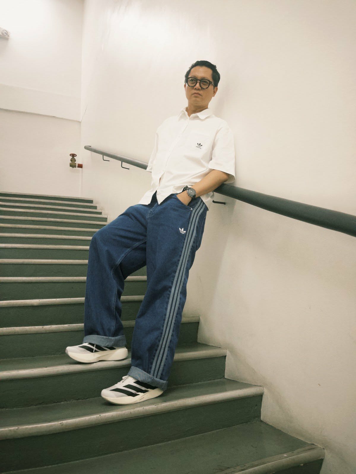 adidas Adicolor Denim Firebird Pants - Blue | Free Shipping with