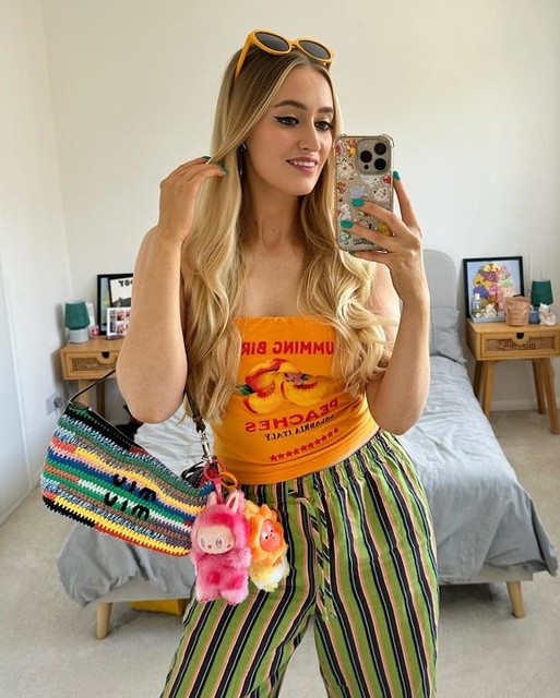 Topshop stripe linen trouser in multi