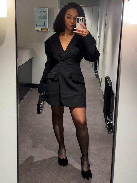 ASOS DESIGN tailored sculpted blazer dress in black