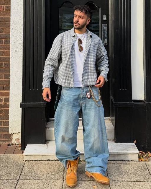 ASOS DESIGN oversized cropped shirt in green check