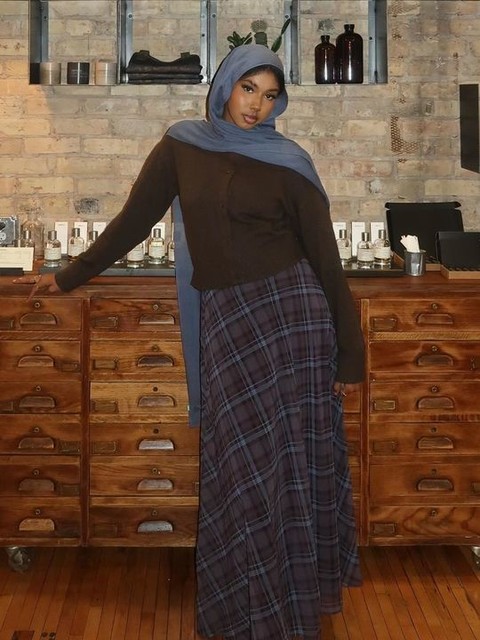 ASOS DESIGN volume maxi skirt in check