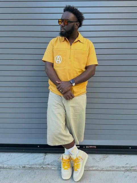 ASOS DESIGN denim jorts in bleach wash