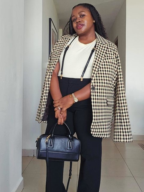 Topshop bold check tailored blazer in multi