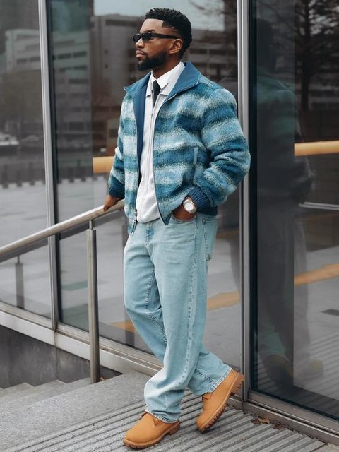 ASOS DESIGN baggy fit jeans in light wash blue