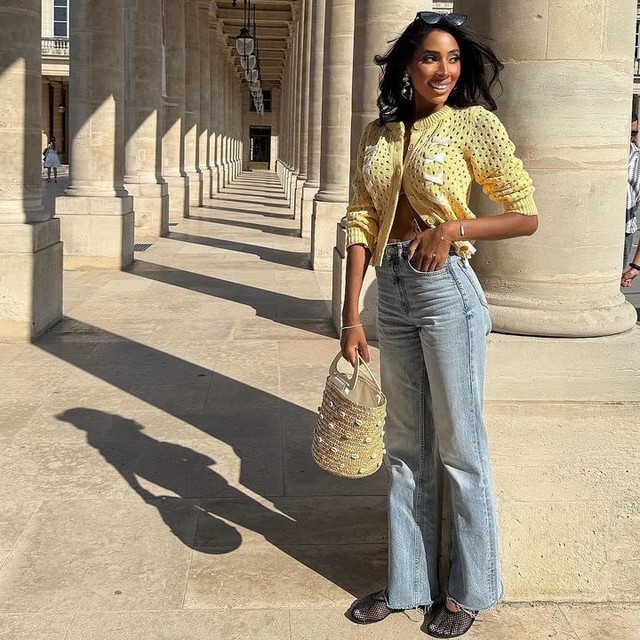 ASOS DESIGN Petite mid rise flare jeans in light blue