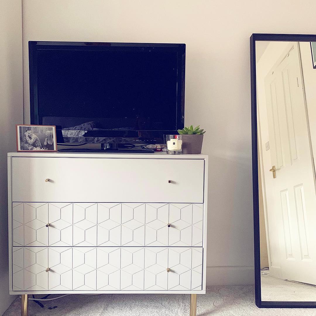 Hedra Chest Of Drawers Grey And Brass Made Com