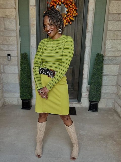 ASOS DESIGN long sleeve ribbed t-shirt in green stripe