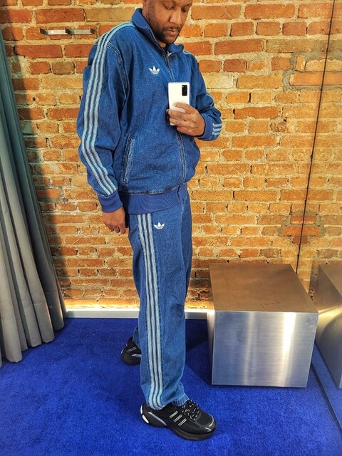 adidas Adicolor Denim Firebird Pants - Blue | Free Shipping with adidas Adicolor Denim Firebird Pants - Blue | Free Shipping with