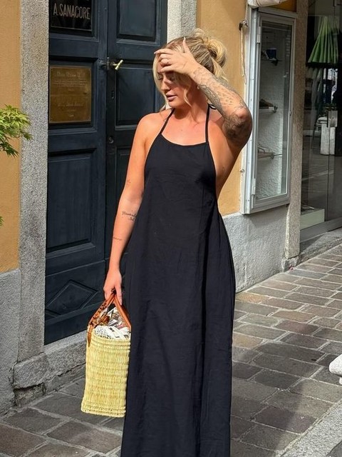 Esmee Exclusive high neck maxi dress in black